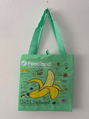 Foodland reusable banana + pineapple tote bag brand new
